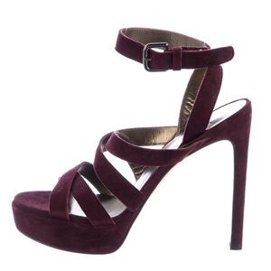 NEW! Stuart Weitzman Plum Purple Suede Platform Heels Size: 5.5